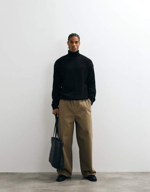 JJ Rebel - Maglione con collo alto nero, 4 di 5