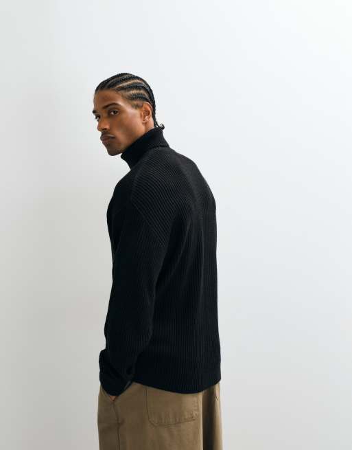JJ Rebel - Maglione con collo alto nero, 5 di 5