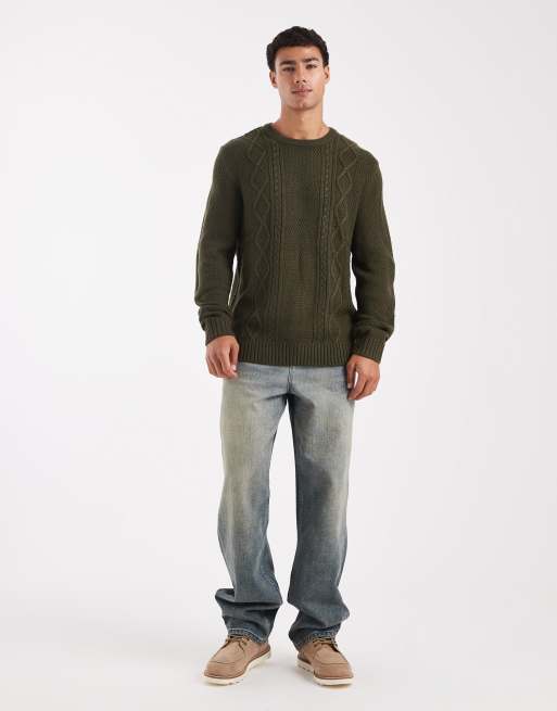 JJ Rebel - Maglione lavorato a trecce verde, 2 di 5