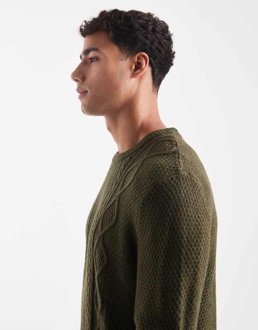 JJ Rebel - Maglione lavorato a trecce verde, 4 di 5