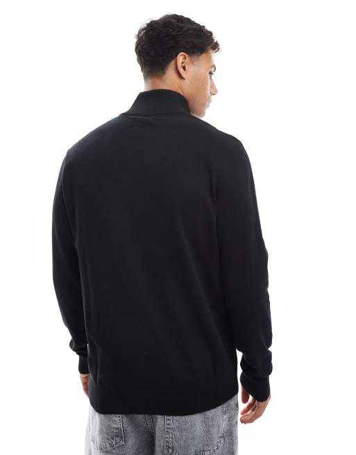 JJ Rebel - Maglione nero con zip corta, 4 di 5
