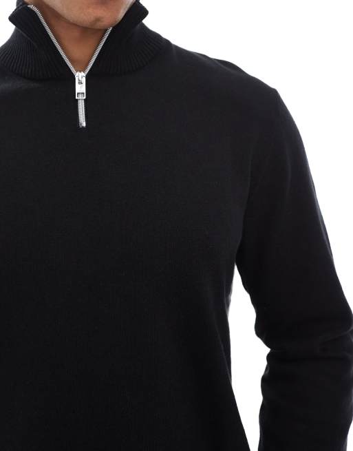 JJ Rebel - Maglione nero con zip corta, 5 di 5