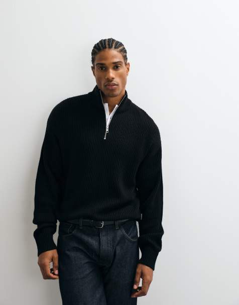 JJ Rebel - Maglione nero con zip corta - view 1