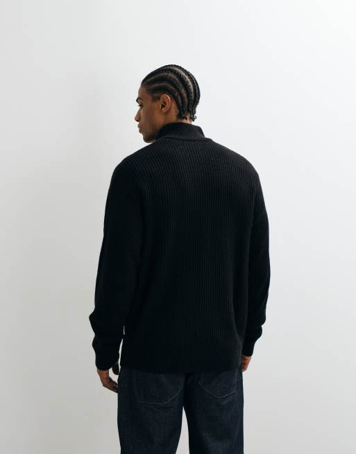 JJ Rebel - Maglione nero con zip corta, 2 di 5