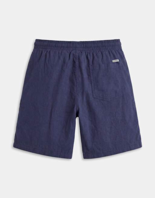 JJ Rebel - Marineblå shorts med løbesnor i hørblanding, 7 af 7