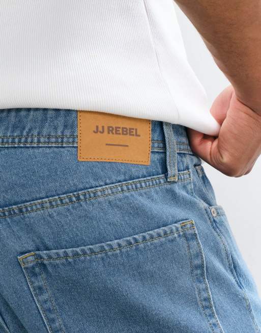 JJ Rebel Noah straight jeans i mellemblå vask, 5 af 5