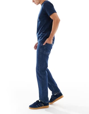 Jj Rebel Noah Straight Jeans In Blue