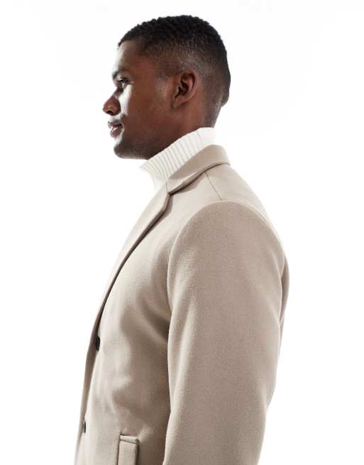 JJ Rebel - Overjas met wollook in beige, 4 van 5