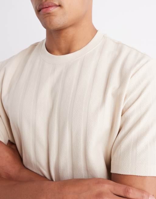 JJ Rebel – Oversize-T-Shirt in Creme mit Strukturstreifen, 5 von 5