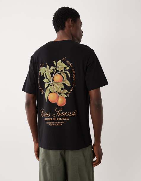 JJ Rebel – Oversize-T-Shirt in Schwarz mit Orangen-Rückenprint - view 1