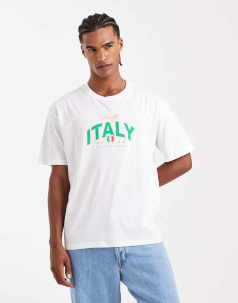 JJ Rebel – Oversize-T-Shirt in Weiß mit „Italy"-Print auf der Vorderseite - view 1