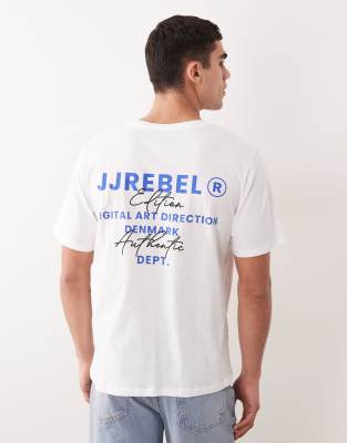 Oversize-T-Shirt in Weiß mit Logo-Rückenprint Weiß XXL