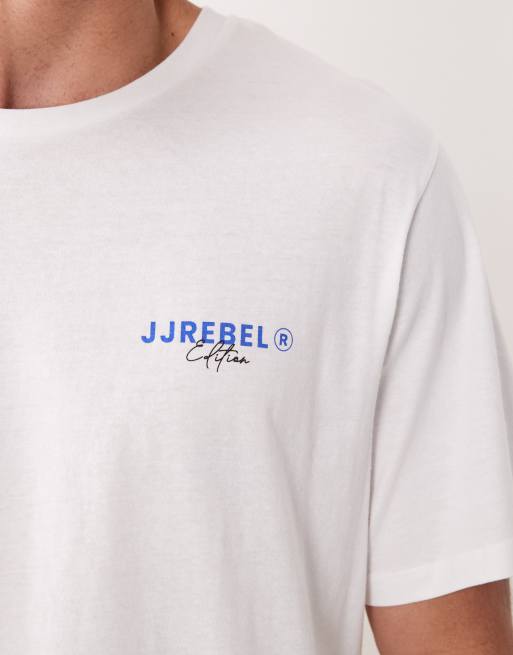 JJ Rebel – Oversize-T-Shirt in Weiß mit Logo-Rückenprint, 2 von 5