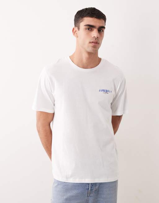 JJ Rebel – Oversize-T-Shirt in Weiß mit Logo-Rückenprint, 4 von 5