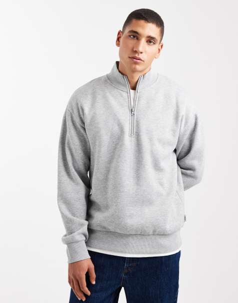 JJ Rebel oversized 1/4 zip sweatshirt in gray - view 1