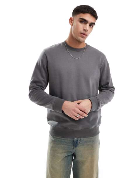 JJ Rebel oversized crew neck sweatshirt in dark grey - view 1