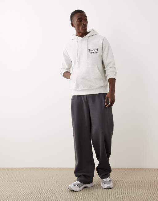 JJ Rebel oversized hoodie with palm tree print in grey, 2 of 5