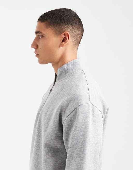 JJ Rebel - Oversized sweatshirt met 1/4 rits in grijs, 4 van 5