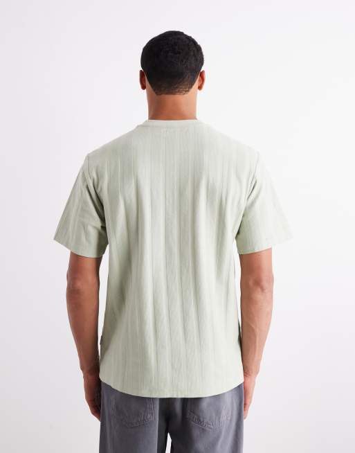 JJ Rebel - Oversized T-shirt in groene strepen met textuur, 3 van 5
