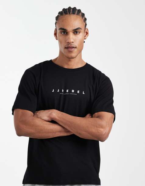 JJ Rebel - Oversized T-shirt met logo op de voorkant in zwart - view 1