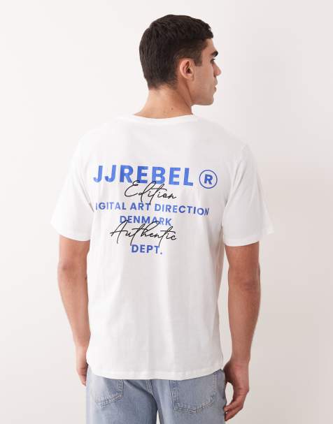 JJ Rebel - Oversized T-shirt met logoprint op de rug in wit - view 1