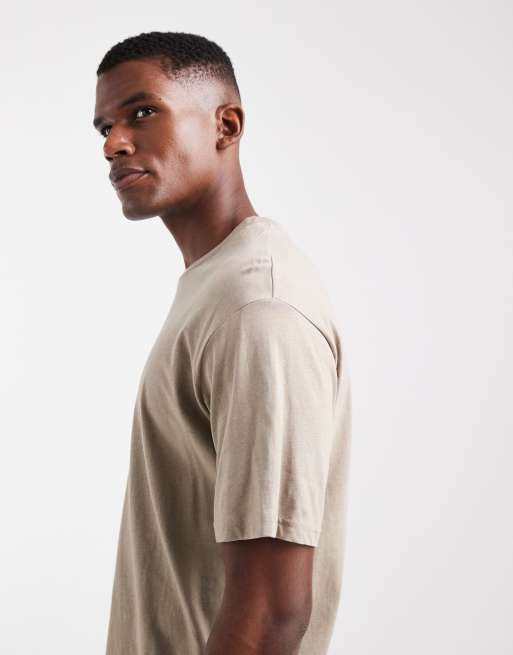 JJ Rebel - Oversized T-shirt met ronde hals in beige, 4 van 5