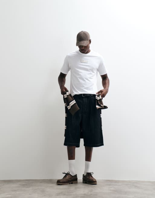 JJ Rebel oversized t-shirt with back and chest print in white, 5 of 5