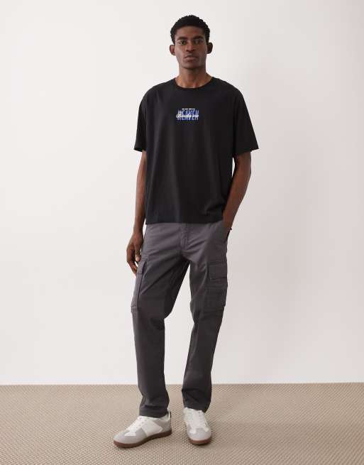 JJ Rebel oversized t-shirt with back print in black, 2 of 5