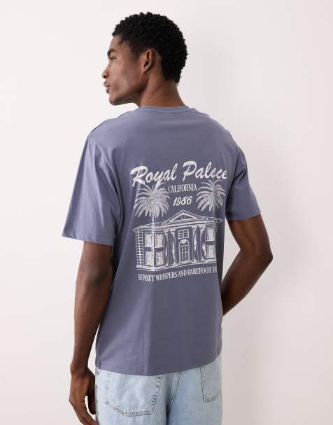 JJ Rebel oversized t-shirt with California print in blue - view 1