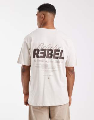 Jj Rebel Oversized T-shirt With Eclectic Backprint In Neutral
