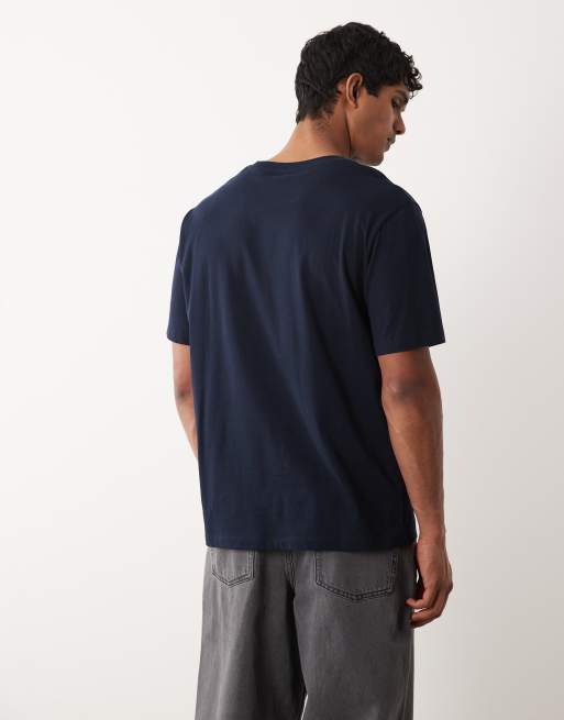 JJ Rebel oversized T-shirt with front logo in navy, 5 of 5