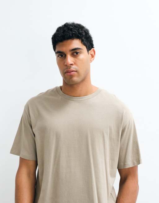 JJ Rebel oversized t-shirt with japanese back print in beige, 3 of 5