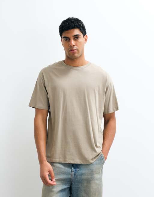 JJ Rebel oversized t-shirt with japanese back print in beige, 5 of 5