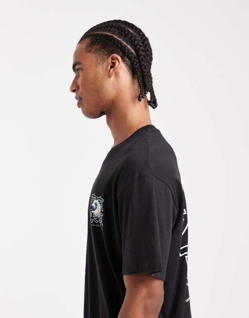 JJ Rebel oversized t-shirt with Japanese back print in black | ASOS