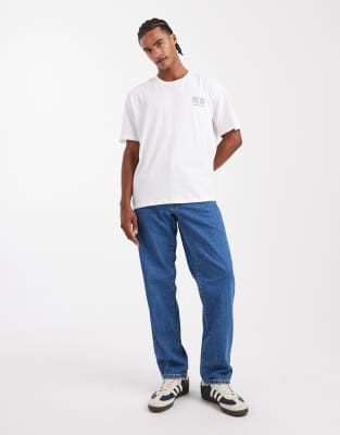 Jj Rebel Oversized T-shirt With Japanese Back Print In White