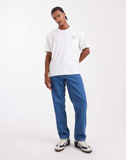JJ Rebel oversized t-shirt with japanese back print in white