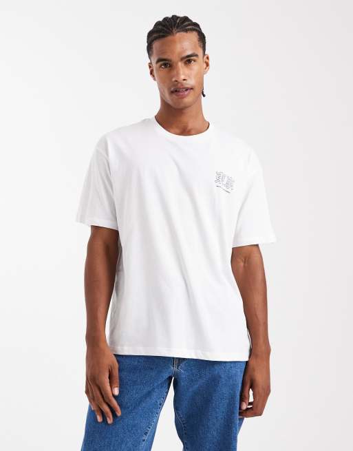 JJ Rebel oversized t-shirt with japanese back print in white | ASOS