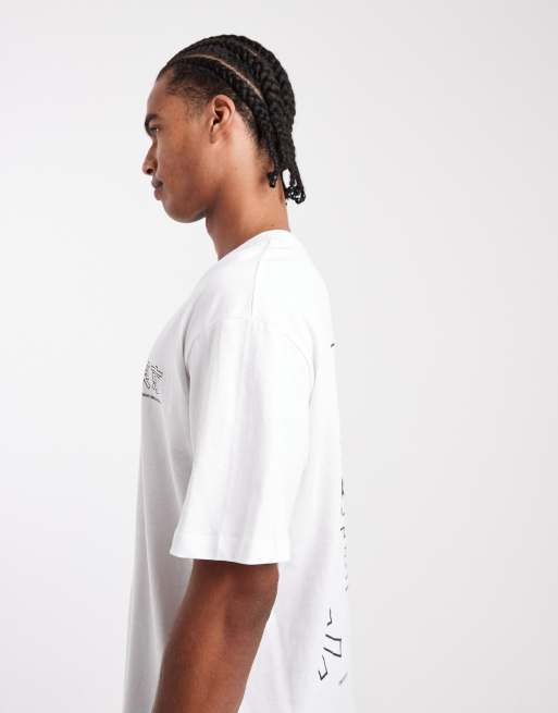 JJ Rebel oversized t-shirt with japanese back print in white, 4 of 5