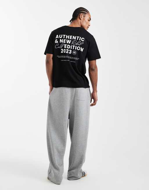 JJ Rebel oversized t-shirt with logo back print in black, 2 of 5