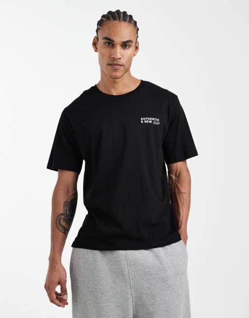 JJ Rebel oversized t-shirt with logo back print in black, 3 of 5