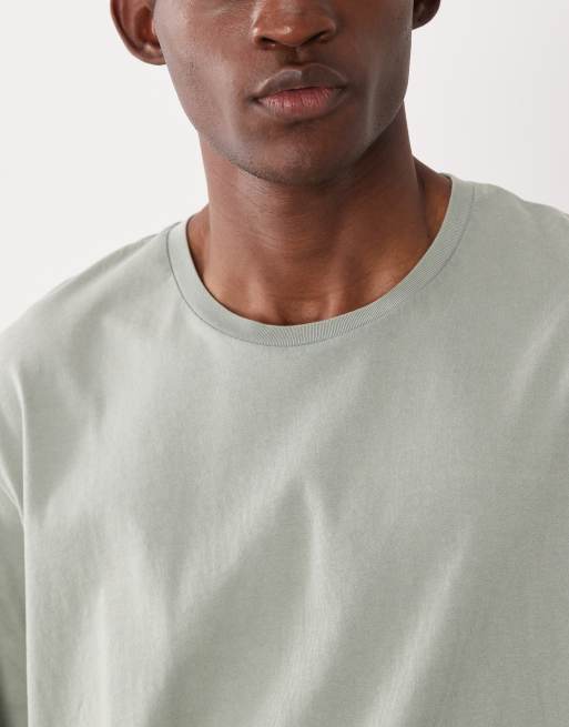 JJ Rebel oversized washed t-shirt in sage green, 3 of 5