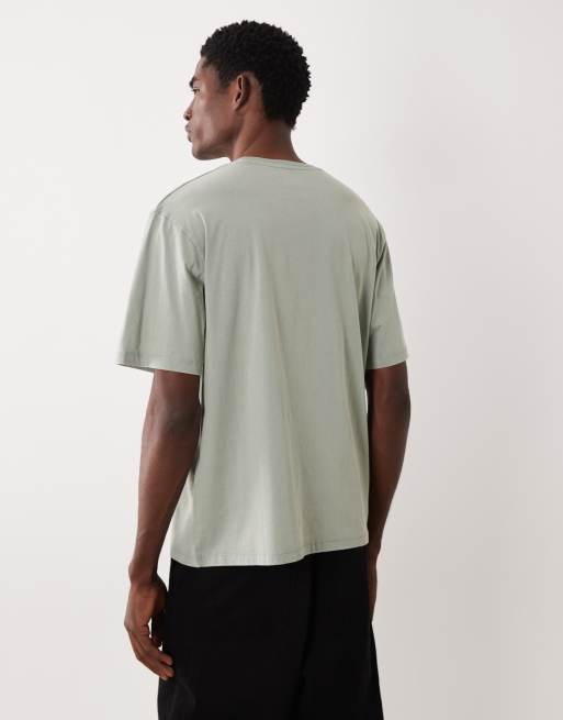 JJ Rebel oversized washed t-shirt in sage green, 5 of 5