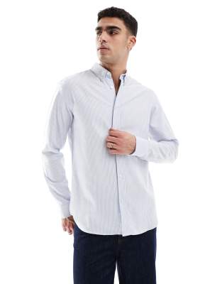 Oxford-Hemd in Blau gestreift Blau L