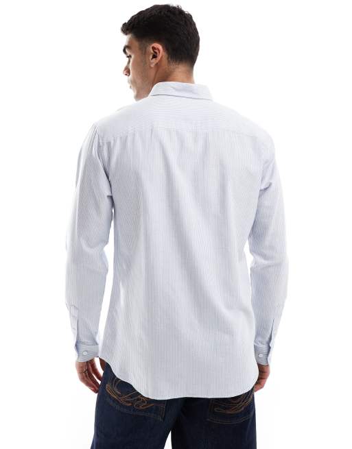 JJ Rebel oxford shirt in blue stripe 