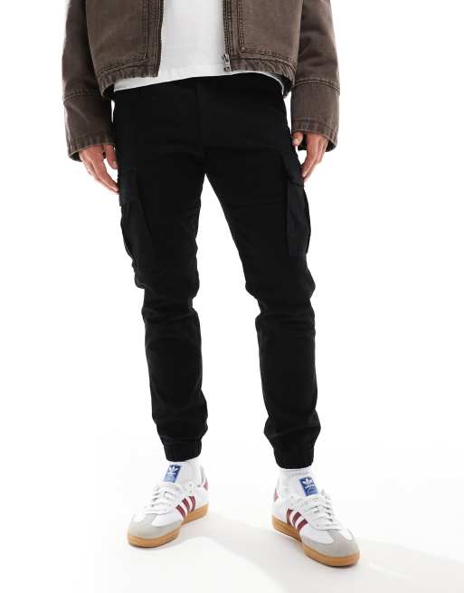 JJ Rebel - Pantalon cargo resserré aux chevilles - Noir , 2 de 5