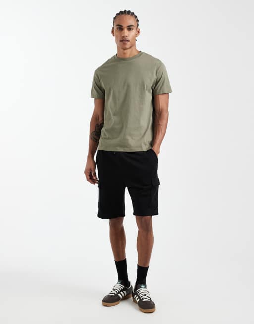 JJ Rebel - Pantaloncini cargo in jersey neri, 2 di 5