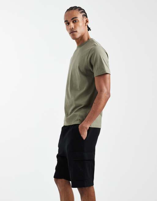 JJ Rebel - Pantaloncini cargo in jersey neri, 3 di 5