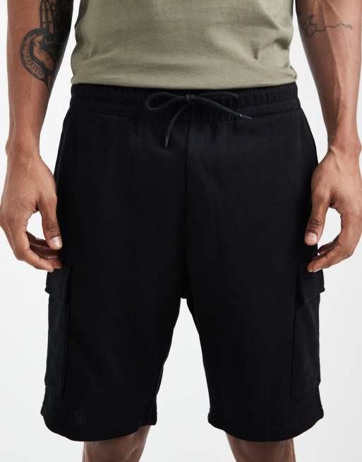 JJ Rebel - Pantaloncini cargo in jersey neri, 4 di 5