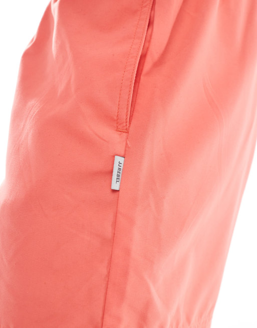 JJ Rebel - Pantaloncini da bagno color corallo acceso, 3 di 4
