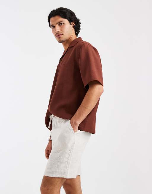 JJ Rebel - Pantaloncini testurizzati beige, 4 di 5
